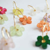 Acrylic wildflower hoop earrings, by NZ designer Hagen + Co, in a range of pretty colours