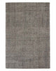 A full image of a wool blend rug with loop piling in warm grey, with a subtle grid pattern in the weave. 