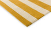 Close up of the Marimekko Ralli Yellow, striped wool floor rug