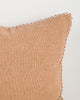 Baya Alden linen cotton blend cushion in Clay, close view of the loop-edge trim