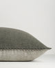 Baya Alden linen cotton blend cushion in Sage, side view showing the two reversible shades