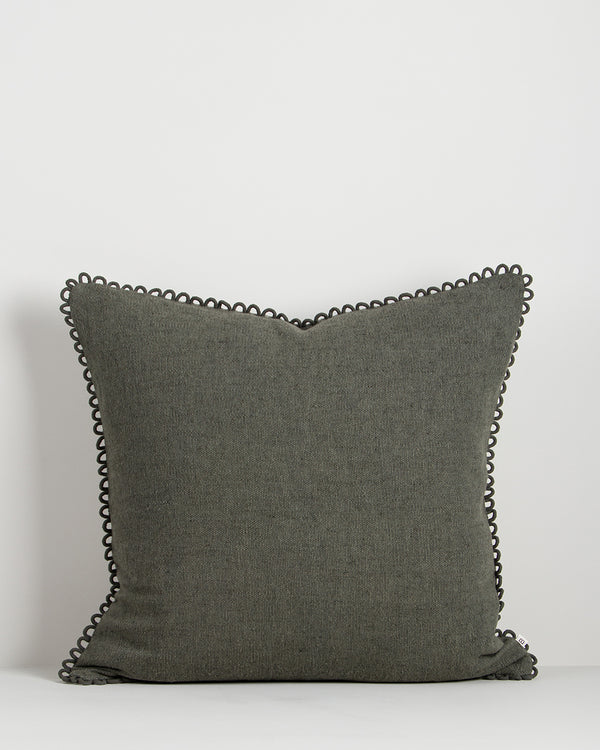 Baya Alden linen cotton blend cushion in Sage on a plain background