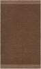 Baya Carla NZ wool floor mat in Cocoa, flat view showing the full mat with a lighter brown band at each end.