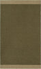 Baya Carla NZ wool floor mat in Military, flat view showing the full mat with a pale sand band at each end.