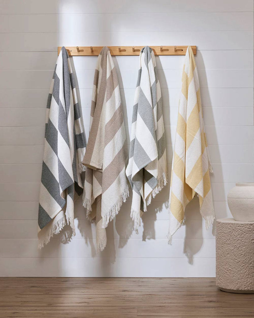 Summer style, striped woven cotton throw blankets by Baya