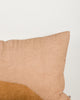 Close-up of the Baya Cortile cushion in Multi, showing the quilted stitching and colour-block seams.