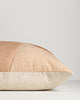 Side view of the Baya Cortile cushion in Multi, showing the solid colour backing behind the printed front.