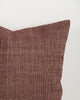 Close-up of the corner and weave texture on the Baya Dune outdoor cushion in Claret