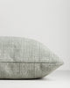 Side profile of the Baya Dune outdoor cushion in Eucalyptus, lying flat, showing the piped seam edge