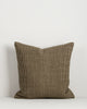 Baya Dune outdoor cushion in Mangrove, front view on a plain background, showing the handwoven bi-colour texture