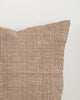 Close-up of the Baya Dune outdoor cushion in Tobacco, showing the colour-blocked stripe weave