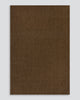 Full-length view of the Baya Linden Floor Rug in Ironbark, a handwoven flatweave rug in an earthy brown wool.