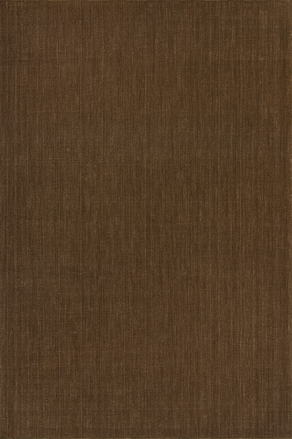 The Baya Linden Floor Rug in Ironbark, a handwoven flatweave rug in an earthy brown wool, shown flat against a plain background.