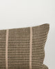 Close-up of the corner and weave texture on the Baya Shore outdoor lumbar cushion in Mangrove