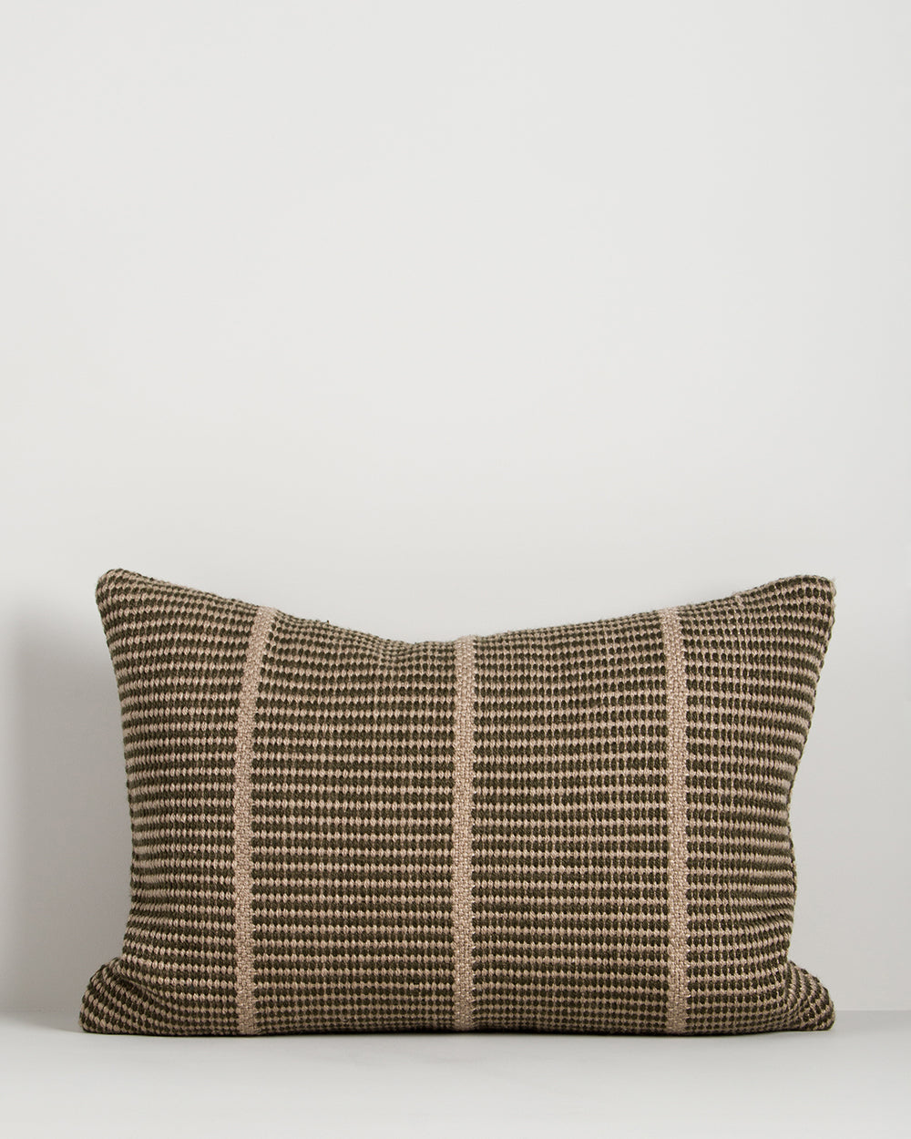 Baya Shore recycled PET outdoor lumbar cushion in Mangrove, full front view
