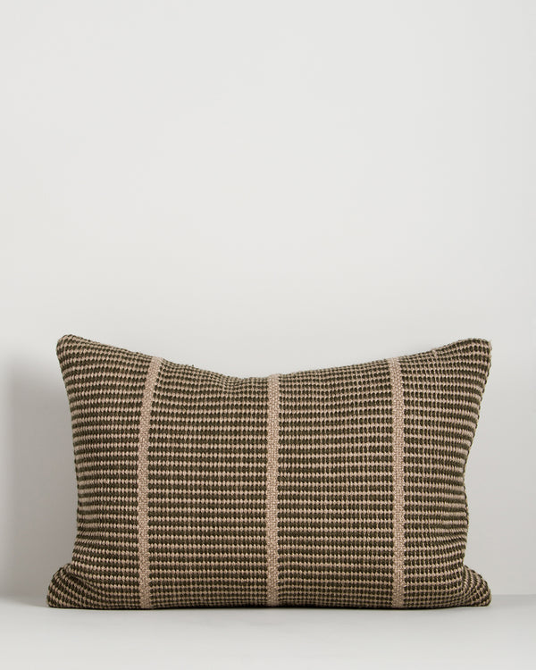 Baya Shore recycled PET outdoor lumbar cushion in Mangrove, full front view