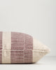 Baya Solar Outdoor Lumbar Cushion in Claret, close view of the end gusset and linework weave.