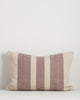 Baya Solar Outdoor Lumbar Cushion in Claret on a plain background, showing the linework weave.