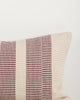 Baya Solar Outdoor Lumbar Cushion in Claret, close view of the woven linework texture.