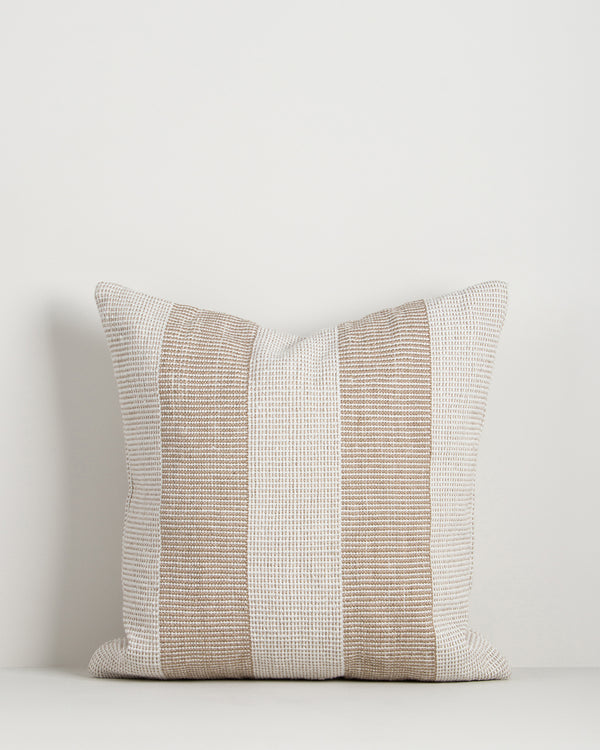 Baya Tide Recycled PET Outdoor Cushion in Almond, shown flat on a plain background.