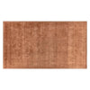 A full view of a handmade 100% wool rug by Globe West and Soren Liv NZ in a rich rust brown colour, with an indented border adding interest. 
