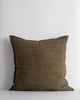 Baya Cassia Linen cushion in colour Clove - a plain, square cushion useful for mixing and matching