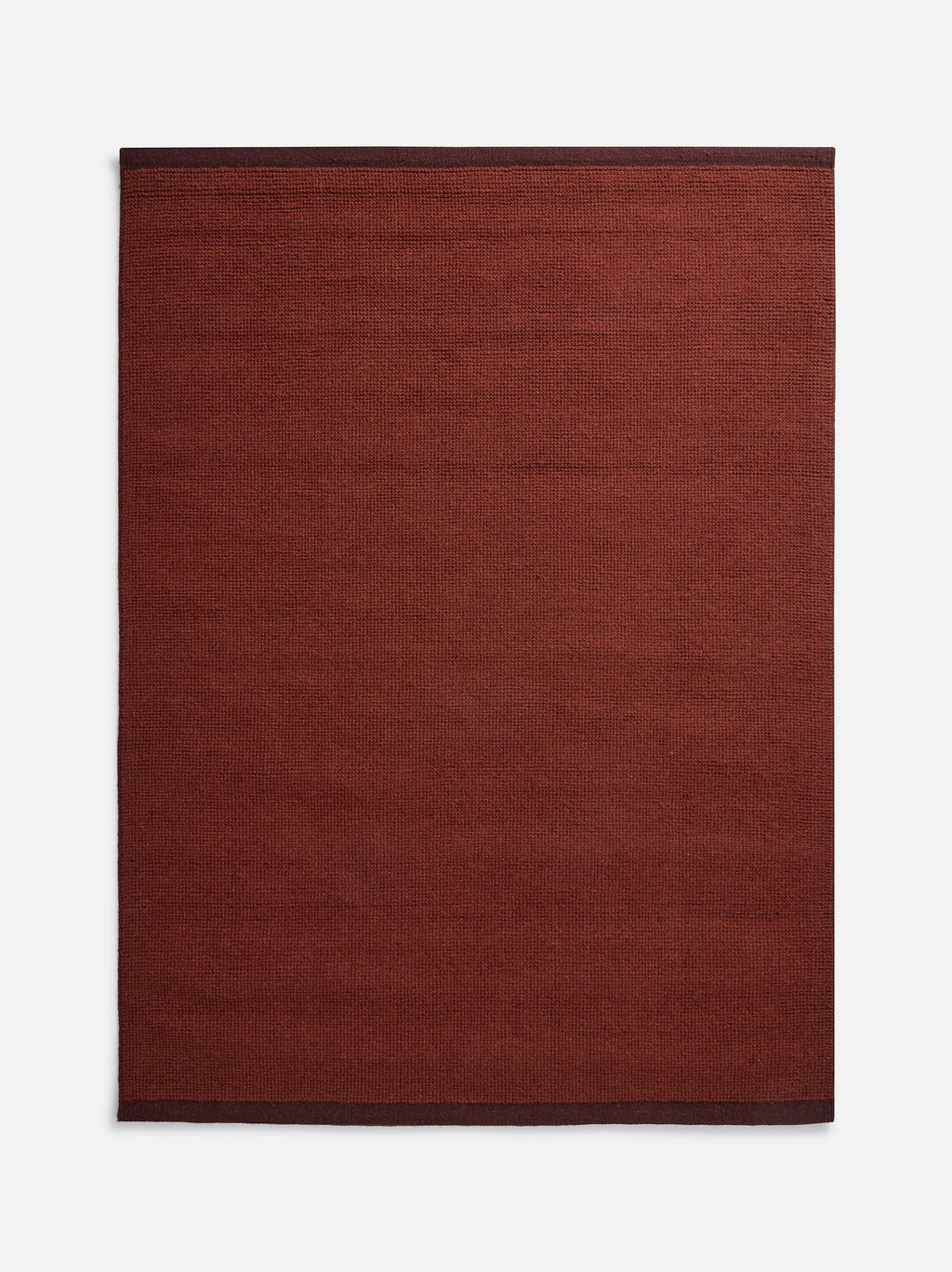 Città Joni Wool Mat in Paprika/Mulberry, full flat lay view of the mat.