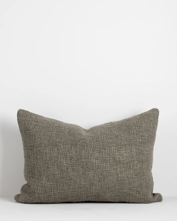 Sage green textural lumbar cushion, the 'Cyprian Sage' by Baya nz
