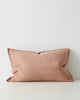 A lumbar cushion is soft clay pink by Weave Home nz