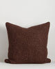 Baya Cyprian Cushion in Espresso, 50 x 50cm, angled view on a plain background showing the textured weave.
