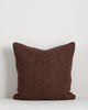 Baya Cyprian Cushion in Espresso, 50 x 50cm, front view on a plain background showing the textured weave.