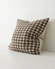 Houndstooth brown and cream cushion in a soft boucle, by Weave Home nz