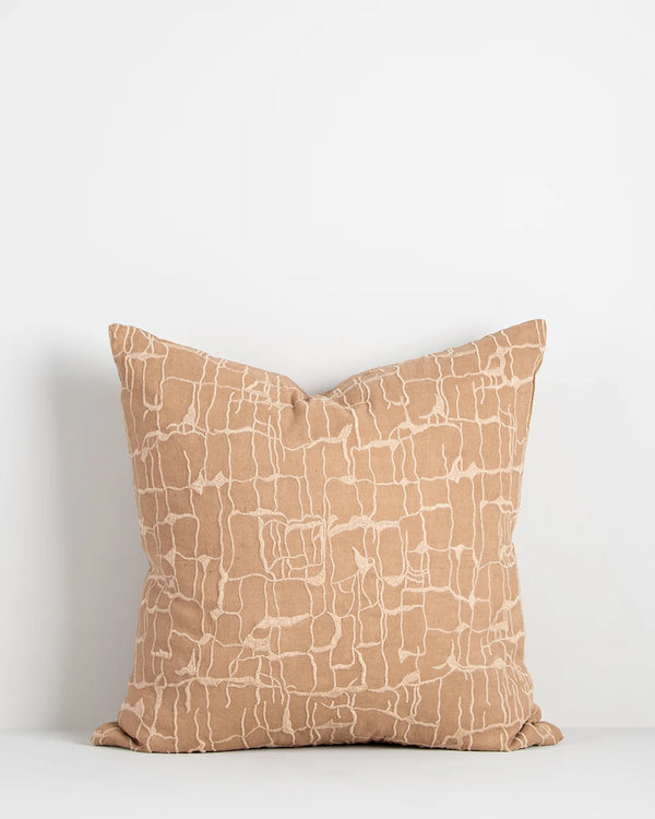 Brown patterned cushion by Baya nz