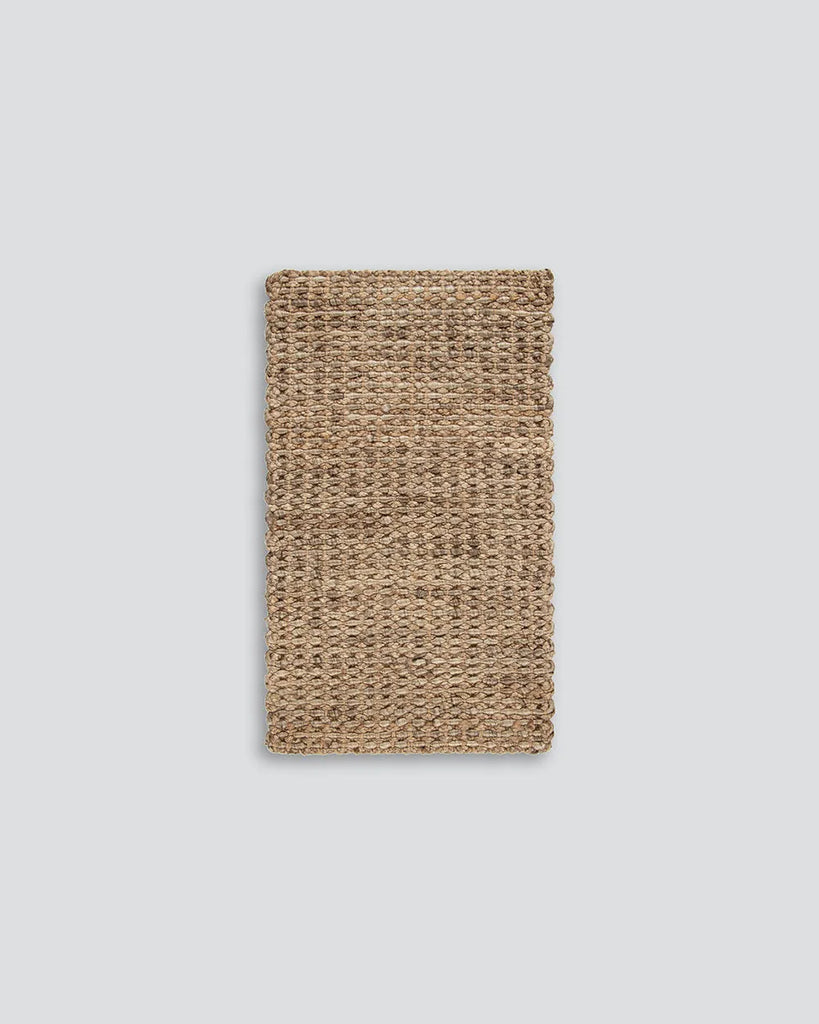 Full view from above of the Baya Lorne entrance door mat in 100% jute