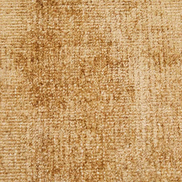 Close up view of the weave of a warm, light honey mustard brown wool blend rug by Globe West and Soren Liv NZ