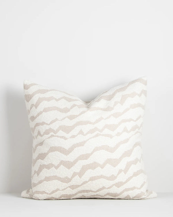 Baya white and beige patterned cushion