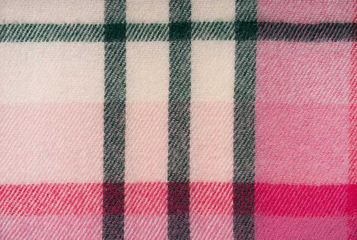 Ruanui Station NZ Made Lambswool Throw Pukehapua Pink Ink & Brayer