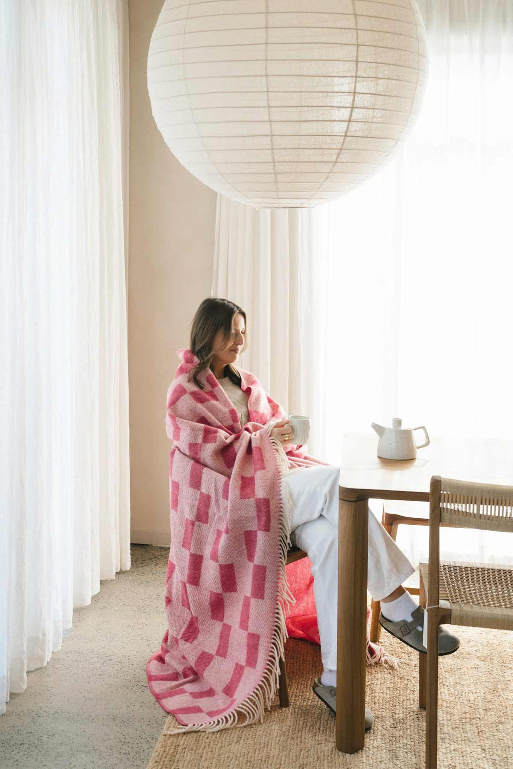 Raspberry Throw Rug Ruanui Station NZ Made Lambswool Throw - Rakatunga Raspberry– Ink ...