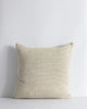 The Baya Sandridge cushion in linen with a fine khaki pinstripe