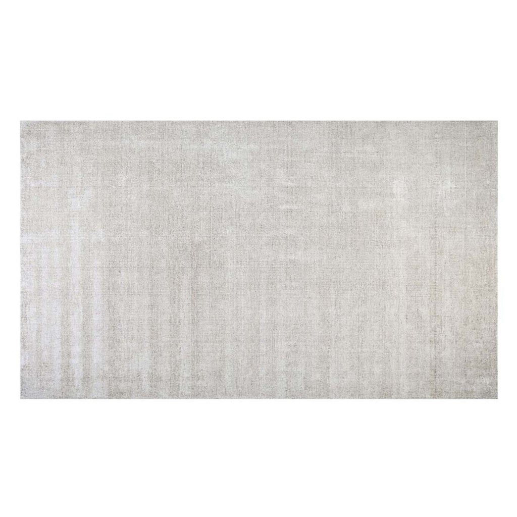 Full view of a creamy silver floor rug made with a wool blend, by Soren Liv NZ and Globe West.