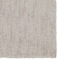 Close up of the corner of a creamy silver floor rug made with a wool blend, by Soren Liv NZ and Globe West.