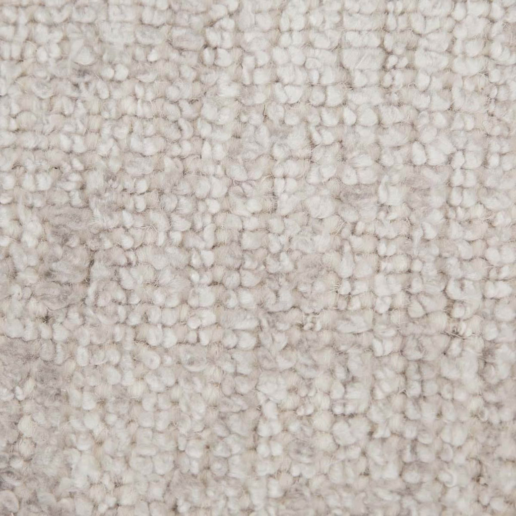 Close up of a creamy silver floor rug made with a wool blend, by Soren Liv NZ and Globe West.