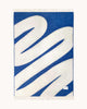 Full view of the reversed Swirl patterned throw in shade Cobalt White by Maison Deux