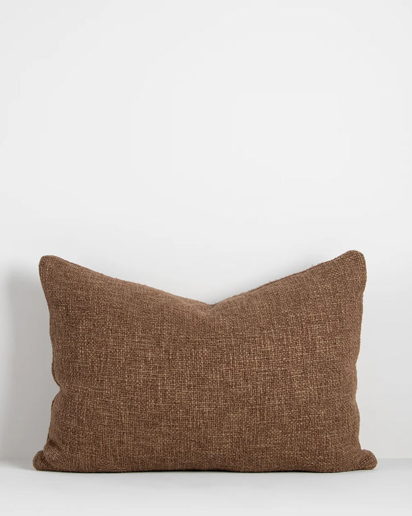 Brown textural cushion 'Cyprian Cocoa' by Baya nz