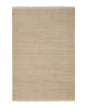 Weave Home Anton wool rug in Sand on a plain background, shown flat with fringed ends