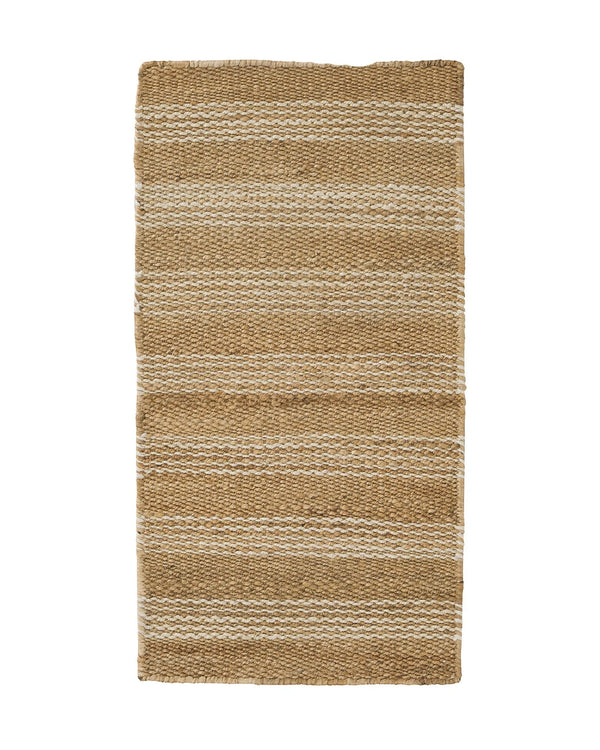 Weave Home Arden Jute Doormat in Natural, full mat viewed from above