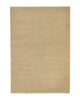 Weave Home Jacqueline wool rug in Barley, full flatweave rug with fringed edges on a plain background.