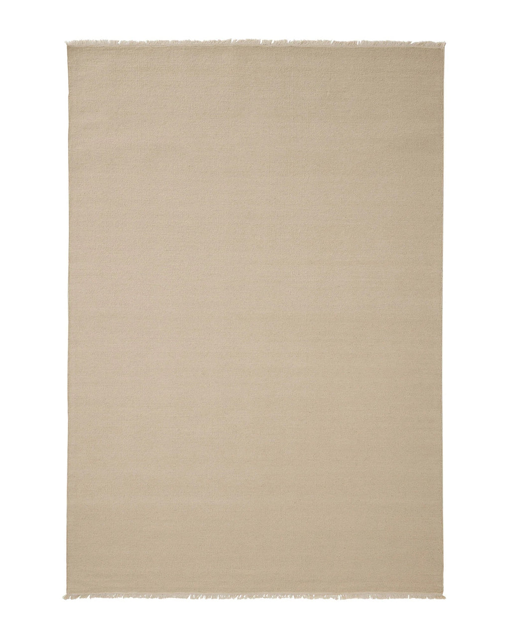 Weave Home Jacqueline wool rug in Cashew on a plain background, shown flat with fringed ends