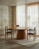 Weave Home Jacqueline wool rug in Cashew under a round timber dining table with four chairs