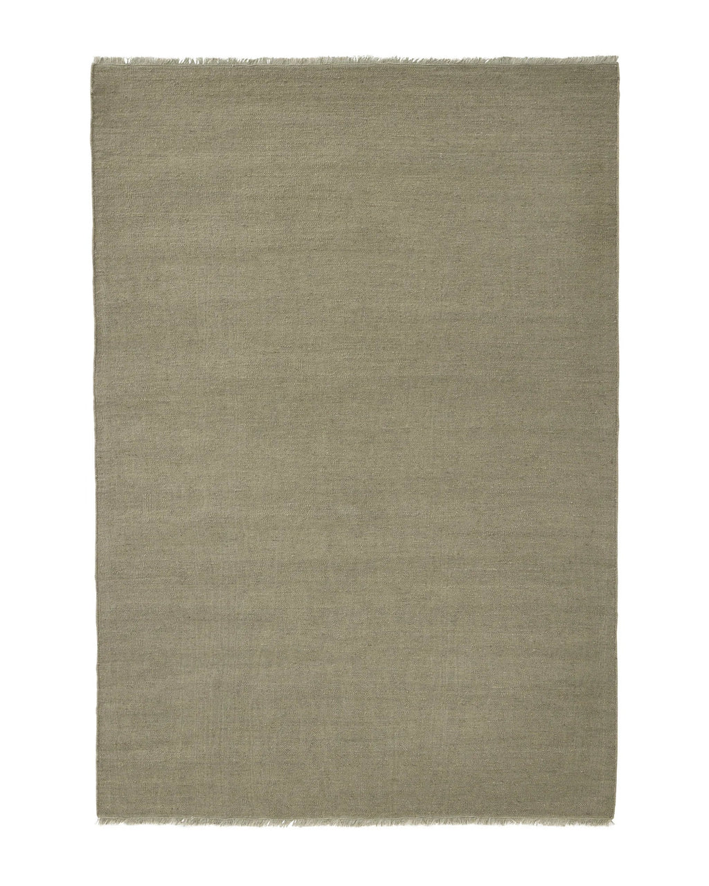 Weave Home Jacqueline wool rug in Pumice on a plain background, shown flat with fringed ends